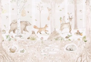 MALUMI MINI ZOO GREEN - PRÓBKA TAPETY   