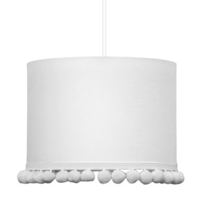YOUNGDECO - LAMPA SUFITOWA MINI Z POMPONAMI CZYSTA BIEL