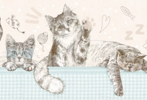 MALUMI KITTIES MINT - PRÓBKA TAPETY  