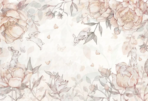 flower-bunnies-rose-kwiatowa-tapeta-z-kroliczkami-do-pokoju-dziewczynki.webp