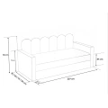 Tapicerowane łóżko dziecięce typu sofa z ozdobnym wezgłowiem