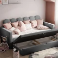 Łóżko dziecięce tapicerowane z dodatkowym miejscem do spania