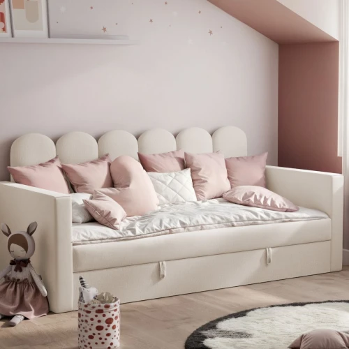 łóżko tapicerowane do pokoju dziecka sofa