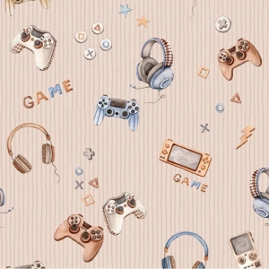 DEKORILLO - TAPETA DLA GRACZA GAMING BEŻOWY