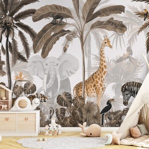 PASTELOWE LOVE - TAPETA JUNGLE JIVE SEPIA