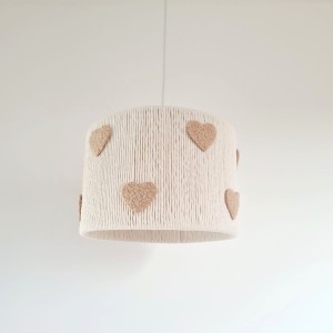 MARMYS FELT STUDIO - LAMPA SUFITOWA  DLA DZIEWCZYNKI SERCA BEŻOWE