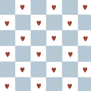 DEKORNIK - TAPETA FRENCH HEARTS CHECK