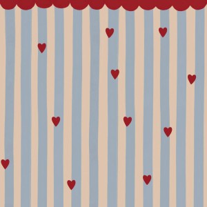 DEKORNIK - TAPETA FRENCH HEARTS STRIPES