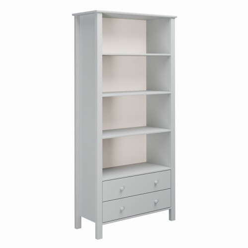 szary wysoki regał do pokoju dziecka