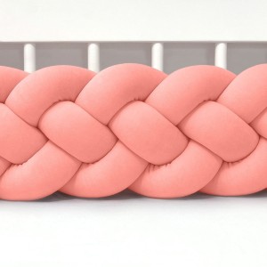 SUPEŁKOWE LOVE - OCHRANIACZ DO ŁÓŻECZKA WARKOCZ 4 PASMOWY WELUROWY MORELOWY