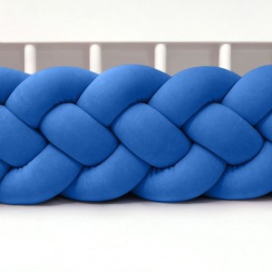 SUPEŁKOWE LOVE - OCHRANIACZ DO ŁÓŻECZKA WARKOCZ 4 PASMOWY WELUROWY CHABROWY