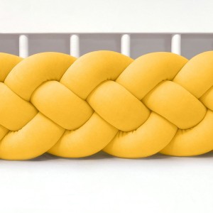 SUPEŁKOWE LOVE - OCHRANIACZ DO ŁÓŻECZKA WARKOCZ 4 PASMOWY WELUROWY MIODOWY