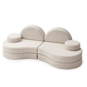 MEOW BABY - SOFA MODUŁOWA DLA DZIECKA COCCOLO 6 ELEMENTÓW BEARLY JASNOSZARY
