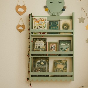 BAMBOOKO - DREWNIANA PÓŁKA NA KSIĄŻKI Z FALBANKĄ