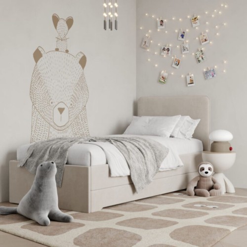 MINKO - ŁÓŻKO TAPICEROWANE DLA DZIECKA DOUBLE BED REDU