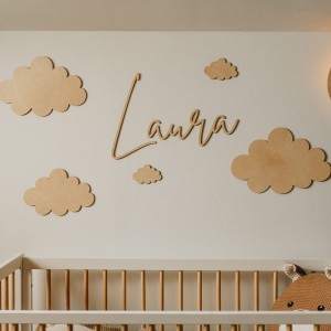 DREWNIAKOWA - DREWNIANE CHMURKI Z IMIENIEM DZIECKA