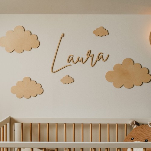 DREWNIANE CHMURKI Z IMIENIEM DZIECKA