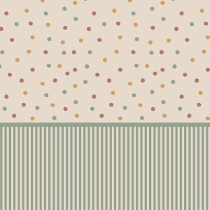 DEKORILLO - MURAL BOUNCY DOTS - TAPETA W PASKI I KROPKI EUKALIPTUS