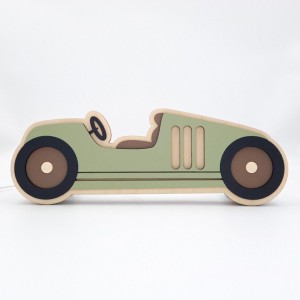 PASTEL STUFF - DREWNIANA LAMPKA ŚCIENNA RETRO SAMOCHÓD GREEN