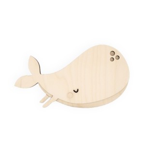 PASTEL STUFF - DREWNIANA LAMPKA ŚCIENNA WIELORYB