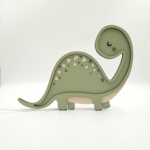 PASTEL STUFF - DREWNIANA LAMPKA ŚCIENNA DINO GREEN