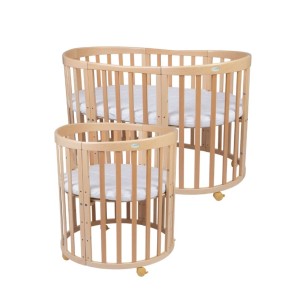 WALDIN - OWALNE ŁÓŻECZKO 7w1 Z MATERACEM NATURAL 