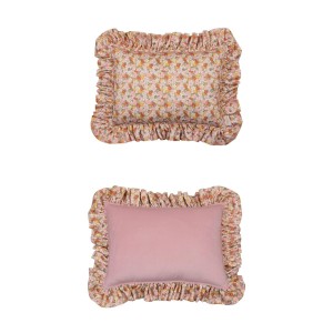 MOI MILI - PODUSZKA SOFT VELVET Z FALBANKĄ ZIELONY OGRÓD 