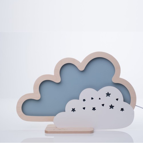 lampa nocna do pokoju dziecka ze sklejki chmurka