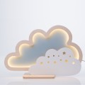 lampa nocna do pokoju dziecka ze sklejki chmurka niebieska