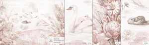 MALUMI SWAN LAKE DESERT ROSE - PRÓBKA TAPETY  
