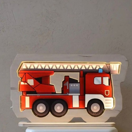 lampka do pokoju dziecka wóz strażacki
