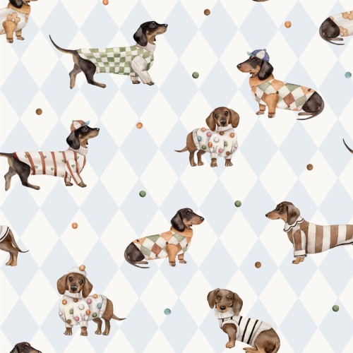 tapeta jamniczki do pokoju dziecka.jpg