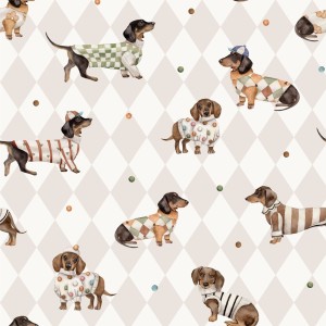 DEKORILLO TAPETA W PIESKI JAMNICZKI BEŻOWE ROMBY - PRÓBKA TAPETY 