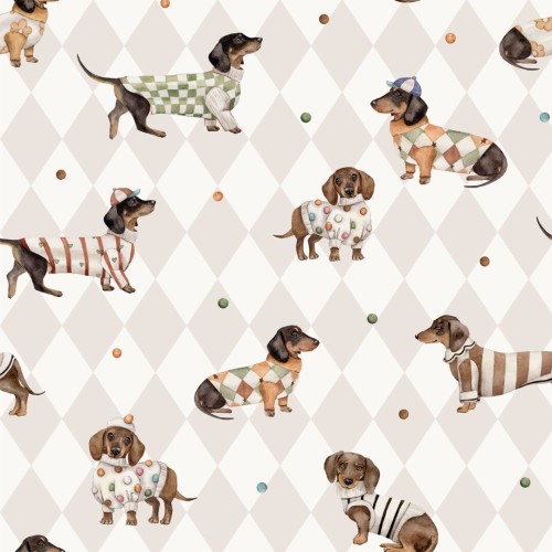 tapeta jamniczki romby do pokoju dziecka(1).jpg