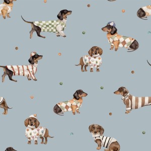 DEKORILLO TAPETA W PIESKI JAMNICZKI NIEBIESKA - PRÓBKA TAPETY