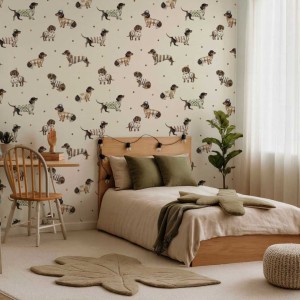 DEKORILLO - TAPETA DZIECIĘCA W PIESKI JAMNICZKI KREM