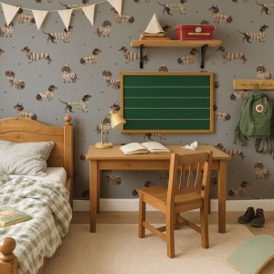 DEKORILLO - TAPETA DZIECIĘCA W PIESKI JAMNICZKI NIEBIESKA