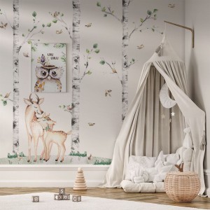 YOKO DESIGN - NAKLEJKI NA ŚCIANĘ BRZOZY I PARA JELONKÓW
