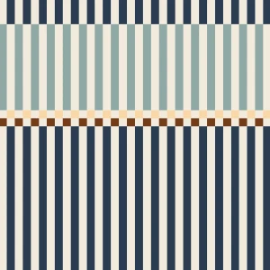 DEKORNIK - TAPETA STRIPES HAPPY 2 COLOURS NAVY BLUE AND MINT