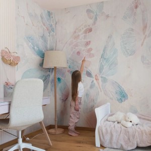 MALUMI - TAPETA DLA DZIEWCZYNKI MARIPOSA BUBBLEGUM