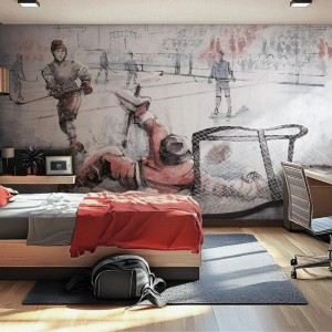 MALUMI - TAPETA DLA CHŁOPCA HOCKEY RED