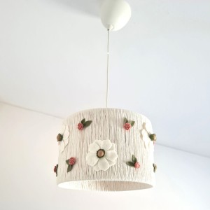 MARMYS FELT STUDIO - LAMPA SUFITOWA DLA DZIEWCZYNKI Z KWIATAMI 3D