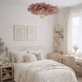 Ręcznie wykonana lampa Kwiat PEONIA w pastelowym odcieniu różu do pokoju dziewczynki