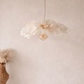 Lampa wisząca kwiat kremowy – oryginalna dekoracja pokoju dziewczynki