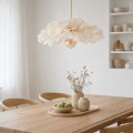 Lampa wisząca Kwiat Peonia kremowa – dekoracyjne oświetlenie pokoju dziecka
