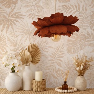 MARMYS FELT STUDIO - LAMPA SUFITOWA DLA DZIEWCZYNKI TERRAKOTA KWIAT PEONIA
