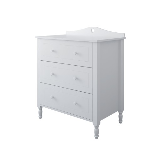 komoda biała z serduszkiem