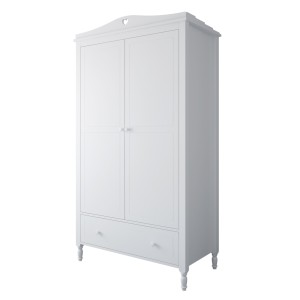 BIAŁA SZAFA DWUDRZWIOWA Z SERDUSZKIEM DO POKOJU DZIEWCZYNKI BELLA