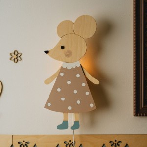 DREWNIAKOWA - LAMPKA DREWNIANA DLA DZIECI MYSZKA
