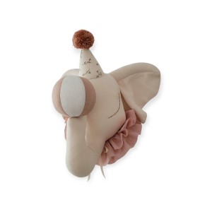 LOVE ME DECORATION - SŁOŃ CYRKOWY JASNO BEŻOWY W KWIATOWEJ CZAPCE